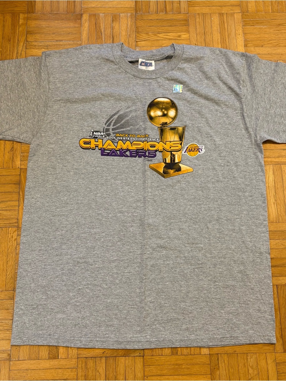 Vintage 2002 Los Angeles Lakers Back To Back Champions Shirt